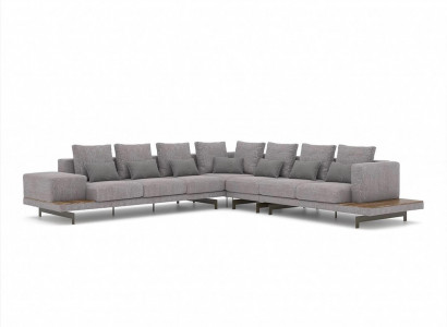 Gray Sofa Couch L-Shape Designer Textile Furniture Upholstered Sofa Living Room New